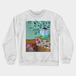 Flower vase, slippers, table cloth, home Crewneck Sweatshirt